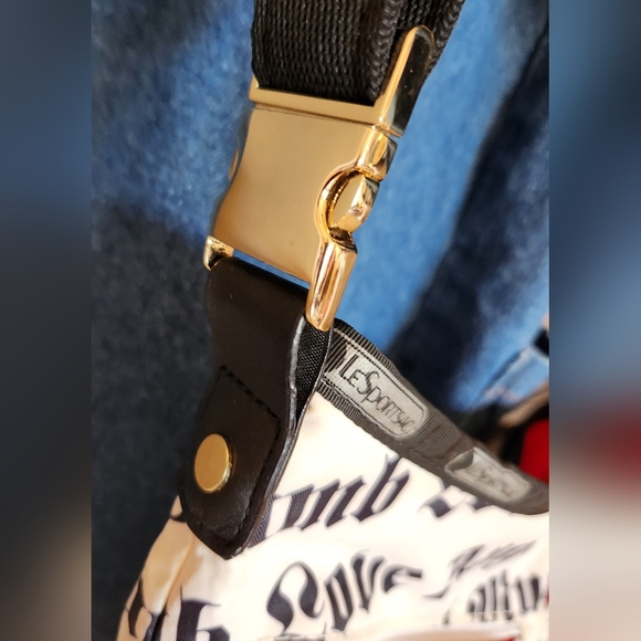 L.A.M.B. LeSportsac Gwen Stefani White Black LOVE ANGEL MUSIC BABY Purse 12"×12" - Picture 13 of 16